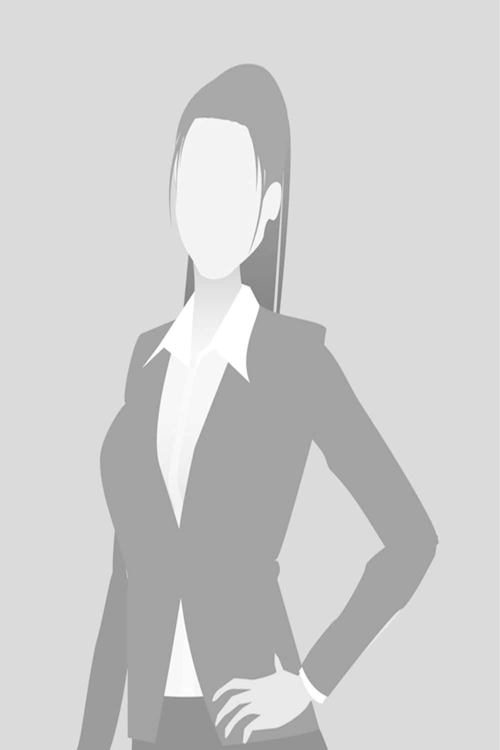 Default placeholder businesswoman half-length portrait photo avatar. Woman gray color